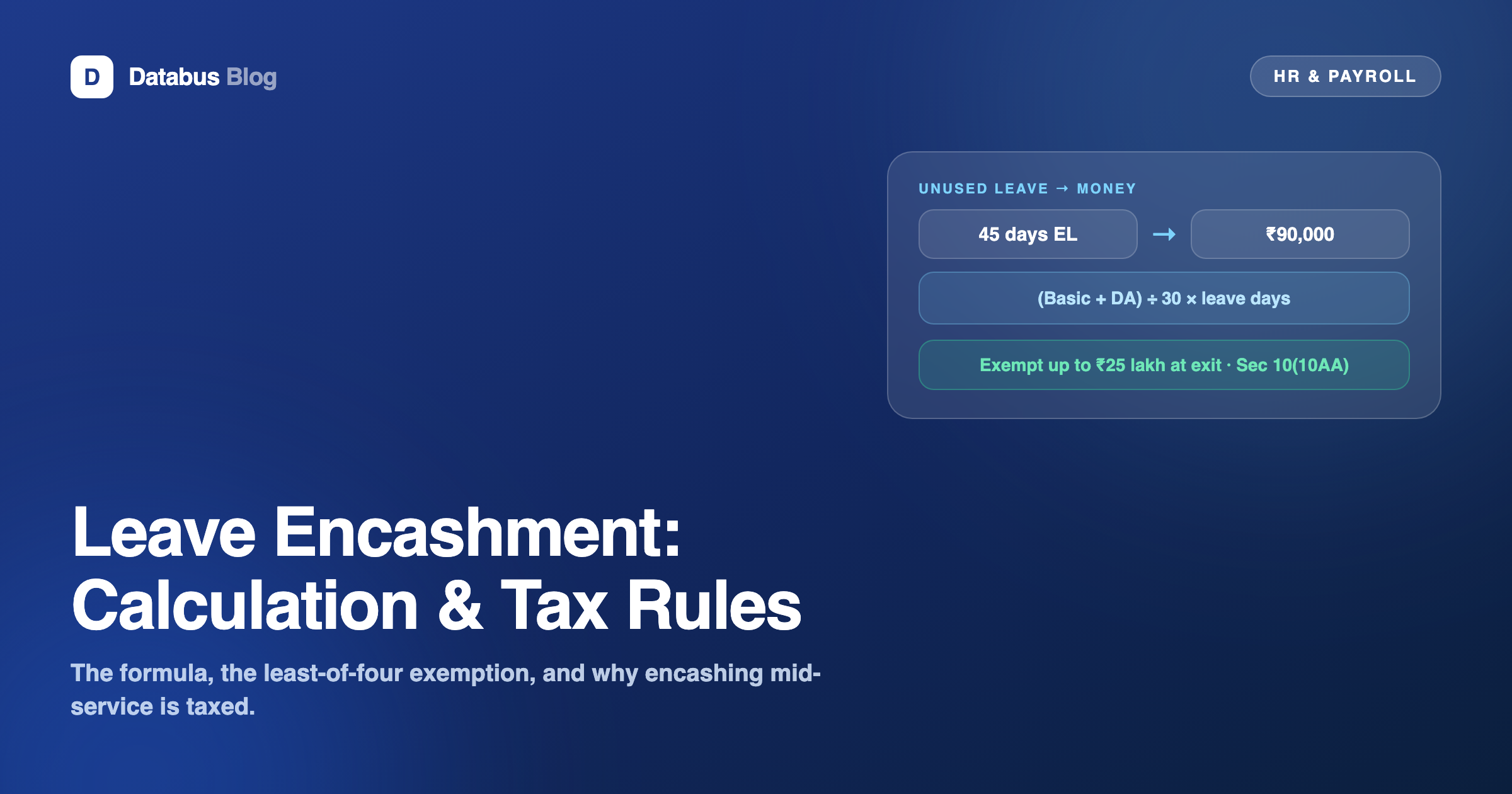 Unused leave days converting to money with the 25 lakh exemption